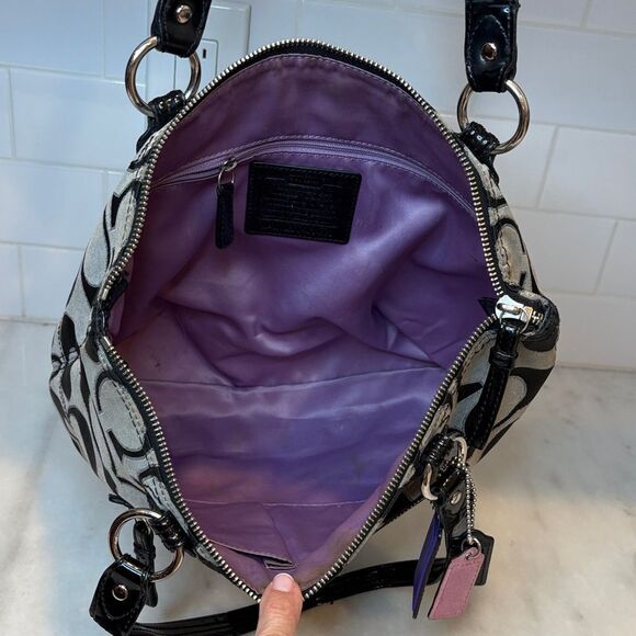 Coach Signature Poppy Lurex Vintage Large Tote Shoulder Bag - HTF - Picture 14 of 16